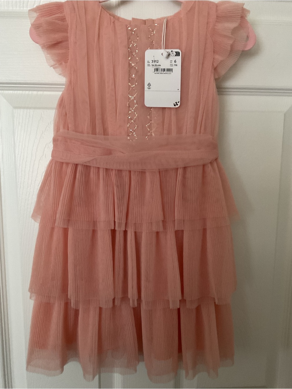 Mayoral Dusty Pink Tiered Tulle Party Dress New size 6